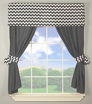 Baby Doll Bedding Chevron Window Valance and Curtain