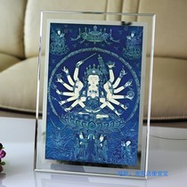 Custom Buddhist Zhunti Bodhisattva portrait Photo paper plastic packaging High-definition Zhunti Buddha mother Buddha painting photo frame Crystal table