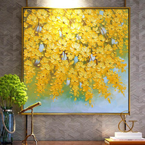 Simple modern pure hand-painted oil painting flower living room decoration painting porch corridor model Room restaurant Nordic style hanging painting