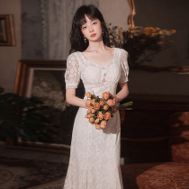Fan-style white fish tail small gown temperament 2022 new small crowd bridesmaids can wear womens potresses normally