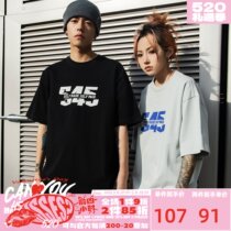 S45 summer new pure color split logo short - sleeved cotton neck T - shirt men base couple beat undershirt