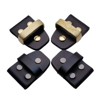 Connecting leather belt accessories pin buckle head layer cowhide smooth Buckle Head brown belt plate buckle pure copper mesh screw