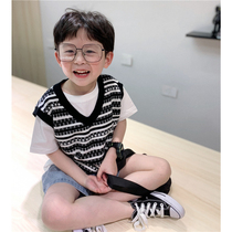  Tong Tong mother custom male and female children Korean loose retro knitted vest baby vest soft waxy tide top spring and summer clothes