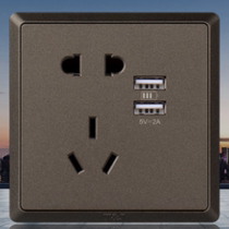 TJ one-bit two-three-pole socket with dual USB power supply (2A)