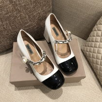 High Heels Women 2022 Spring Summer Fall Comeback New Princess Wind Mary Precious Shoes Square Head Coarse Heel Single Shoe MIU*