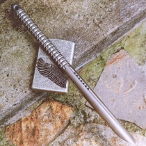 Sky-inspired Reprint Micro technology the same large straw TC4 titanium alloy tactical anti-body cool stick short stick Crowbar Survival Hammer