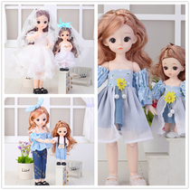 30cm xi di Barbie doll 16cm girl princess set simulation parent-child mothers and daughters and sisters toys wedding