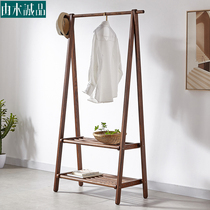 Solid Wood hanger coat rack floor bedroom Nordic simple foldable room Net red homestay clothes rack