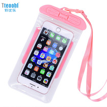 Tebey mobile phone waterproof bag transparent diving cover can touch the screen hanging neck Water Park swimming beach rafting Universal