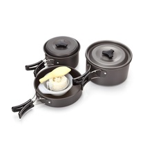 Outdoor picnic set Pot 2-3 people camping portable cookware pot stove stove field tableware set