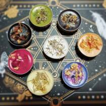 All-natural plant soy wax added essential oils and herbs handmade tea candle