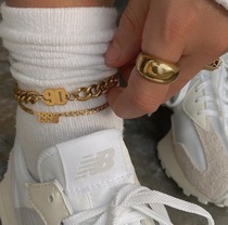European and American Spice Girls Love West Coast hiphop style era digital Golden twist chain anklet female accessories
