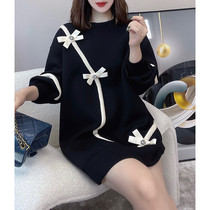 Pregnant women set autumn 2021 new foreign style small man sweater Spring and Autumn New Net Red fashion large size dress