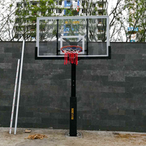 Outdoor blue ball rack household standard adult liftable basketball frame solid square tube outdoor buried basketball rack