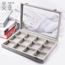 Lingfei high-end crystal jewelry storage box large capacity plus velvet glass frame bracelet bracelet pendant packaging