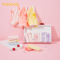 Balabala girl underwear cotton boxer childrens triangle shorts baby parent-child check Cute Cute three