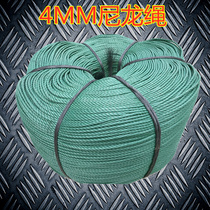 4MM green nylon rope greenhouse line clothesline wrapping rope 3 strands woven bundled packing rope advertising banner rope