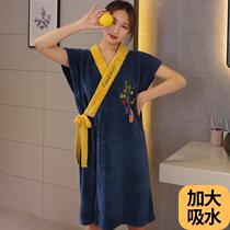 Bath bath towel wrap can be worn in summer household absorbent quick-drying dressing pajamas nightgown bathrobe 2021 model
