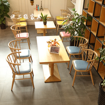 Nordic dessert milk tea shop table and chair coffee shop Western food hot pot table and chair Library leisure restaurant table and chair combination