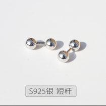 Lace-up nail S925 sterling silver piercing mens PA nail gui head cross nail PA ring 4mm short bar male pubic ring body ring