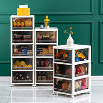 Drawer type storage cabinet plastic multi-layer household transparent storage locker toy finishing storage box snack storage box