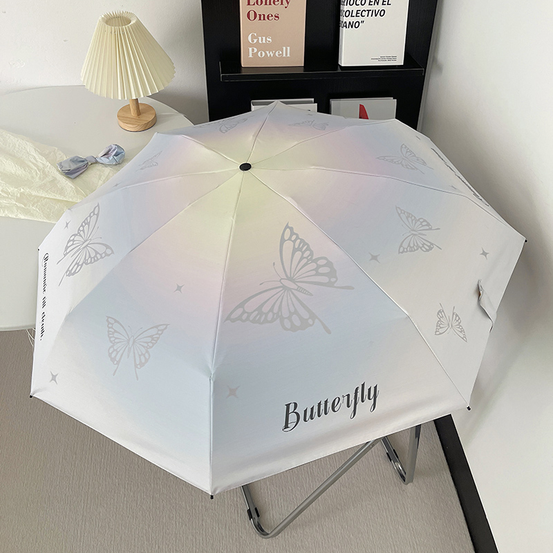 ドリームバタフライ晴雨兼用折りたたみ傘女性の日焼け止め抗 UV 自動日傘ポータブルミニ日傘