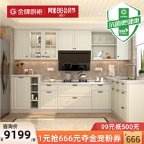 National general gold medal kitchen cabinet Overall cabinet custom antibacterial kitchen stove cabinet Quartz stone countertop open type