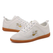 Wu Le Tai Chi shoes Summer beef tendons white linen womens black mesh shoes mens canvas red square dance sneakers