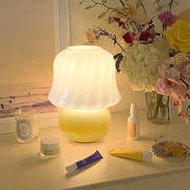French cream table lamp Muran medieval handmade glazed bedroom bedside decoration mushroom lamp casa lighting