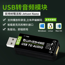 Micro-snow Raspberry Pi USB to audio module Drive-free sound card Onboard microphone speaker can play recording