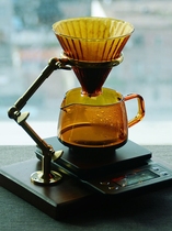 New joint hand coffee stand brass walnut bottom V60 filter cup amber sharing pot hand drip filter holder