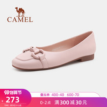 Camel outdoor shoes women autumn 2021 New Fashion casual shallow loafers leather flat shoes