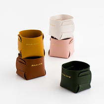 Xiaoxijia Nordic ins style leather Pen Holder Holder desktop debris storage makeup brush bucket flower arrangement flower arrangement