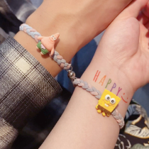  Cute cartoon girlfriends attract hand rope a pair of small rubber bands couple bracelets attract magnets fat big star Spongebob