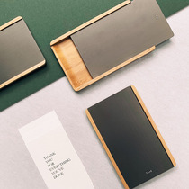 Taiwan TA D Chuangxia design Slide smoked bamboo aluminum alloy business card case card holder minimalist