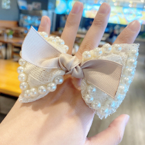 European and American small fragrance bow simple imitation pearl hair ring women's hair rope ball rope fashion exquisite fashion hair accessories