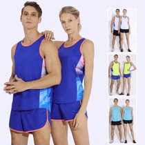 Mens and womens track and field uniform training suit running suit vest shorts comfortable and breathable