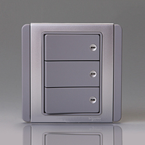 Schneider wins E3000 silver gray three-position single control with LED 86 type switch socket triple single control