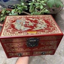 Shanxi Pingyao push light lacquerware inlaid copper wire shell drawer jewelry box gift gift gift gift gift box