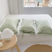  Its mints Korean ins light green solid color all-match cotton single pillowcase pillow cover can be customized