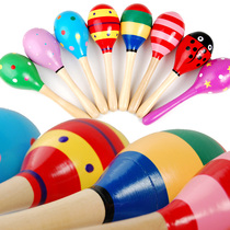 Factory wholesale Orff childrens percussion instrument wooden large sand hammer small sand ball sand hammer egg