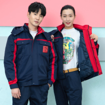 Winter overalls cotton clothes men wear-resistant thickened labor insurance cotton jackets set Logistics auto repair factory clothing mechanical and electrical engineering cotton clothing