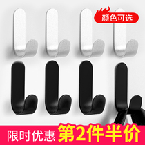 Space aluminum hook strong viscose wall hook non-perforated wall paste door clothes bathroom seamless wall hanging