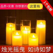 Paraffin led electronic fake candle light charging remote control simulation romantic birthday layout creative wedding props Road introduction