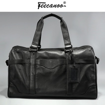 Trendy business travel bag leather casual men bag travel bag leather large capacity travel bag short Hand bag