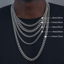GRGR silver hip hop cuban necklace for men and women cuban chain European and American trend Joker high quality titanium steel chain