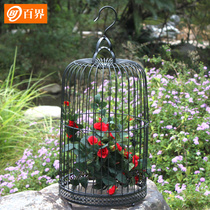  Baijie decoration wrought iron bird cage floor-to-ceiling metal large Chinese wedding decoration props window home decoration