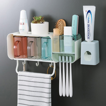 Toilet Suction Wall Toothbrush Shelf Free of perforated toothbrushing cup hanging wall type gargling cup suit tooth cylinder tooth hanging