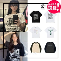 Брендовый дизайнерский кролик, футболка, комплект, Южная Корея, свободный крой