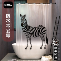 Moma EVA shower curtain waterproof thickened mildew proof bathroom shower curtain cloth partition curtain Shower creative zebra